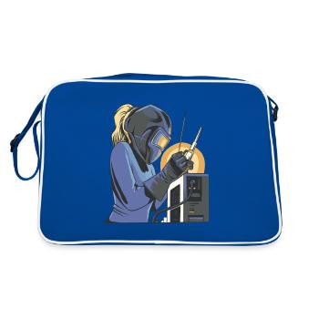 Welder Mama for welders and - Retro Bag - blue/white - Back