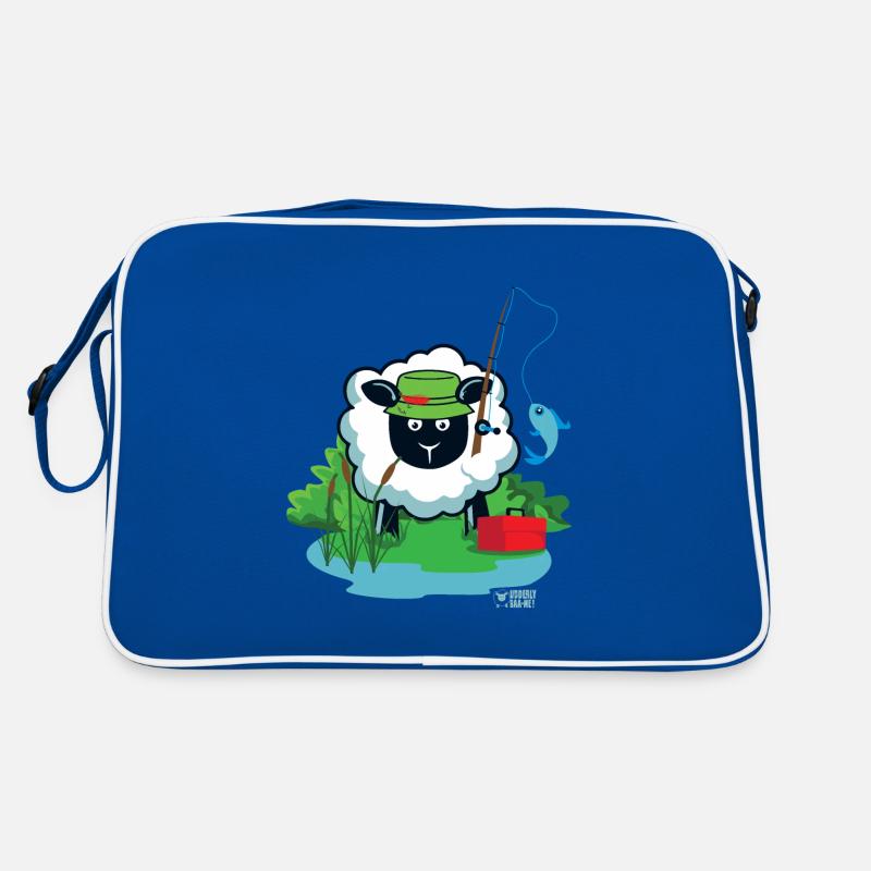 Les brebis aiment la pêche ? - Sac Retro - bleu/blanc