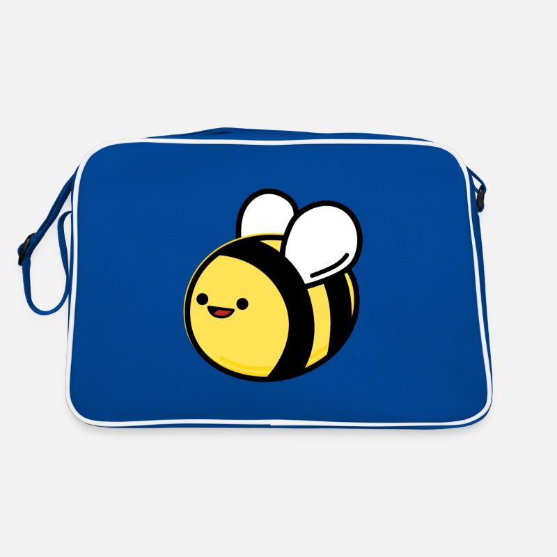 Biene - Retro Tasche - Blau/Weiß