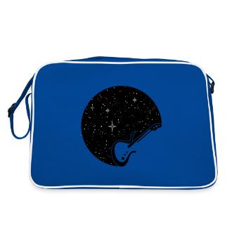 Guitar StarryNight - auf hell - Retro Tasche - Blau/Weiß - Hinten