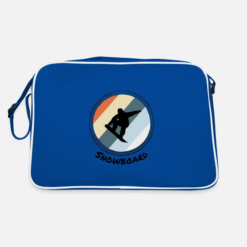 Snowboard - Retro Tasche - Blau/Weiß