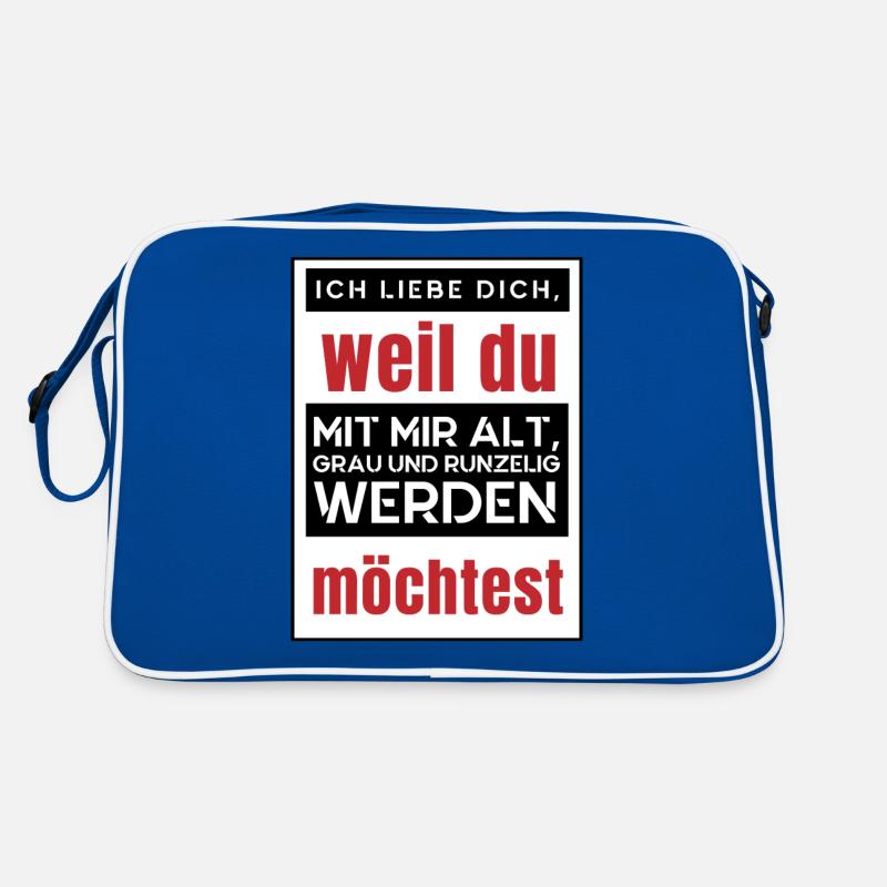Ich möchte mit dir alt werden - ich liebe dich Retro Tasche