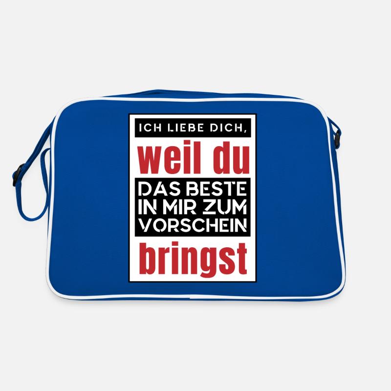 Du bist das Beste war mir passieren konnte. - Retro Tasche - Blau/Weiß