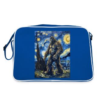Bigfoot, Big Foot, Van Gogh, Starry Night - Retro Bag - blue/white - Back