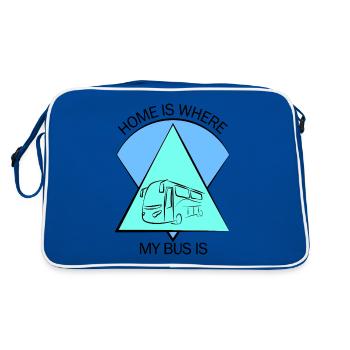 Bus Bus Driver School Bus Bus Bus Bus Driver - Retro Bag - blue/white - Back