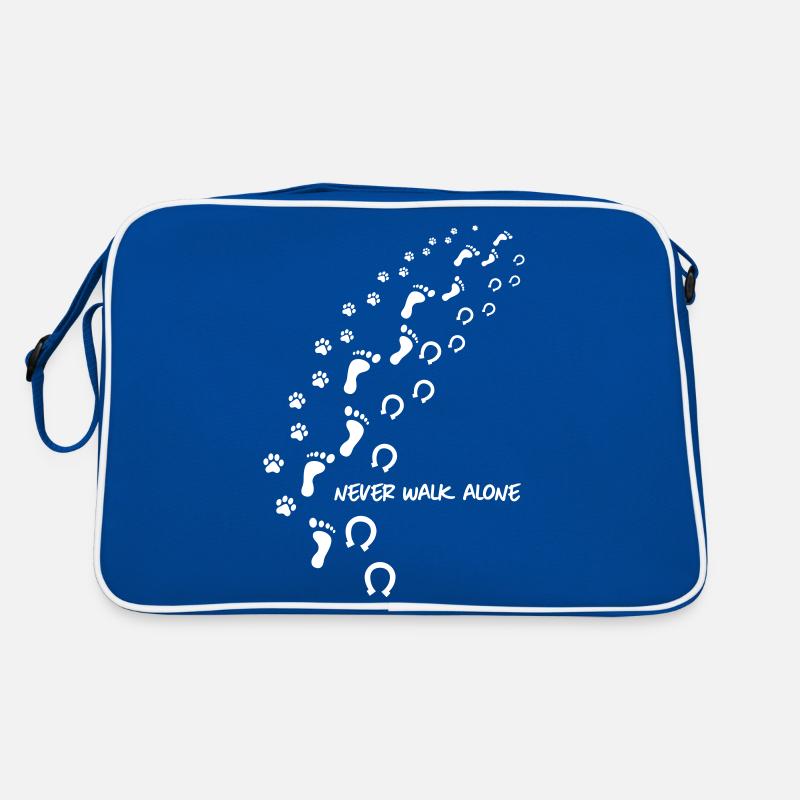 never walk alone hund pferd Retro Tasche