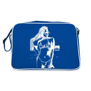 Hot Girl - Retro Bag - blue/white - Back