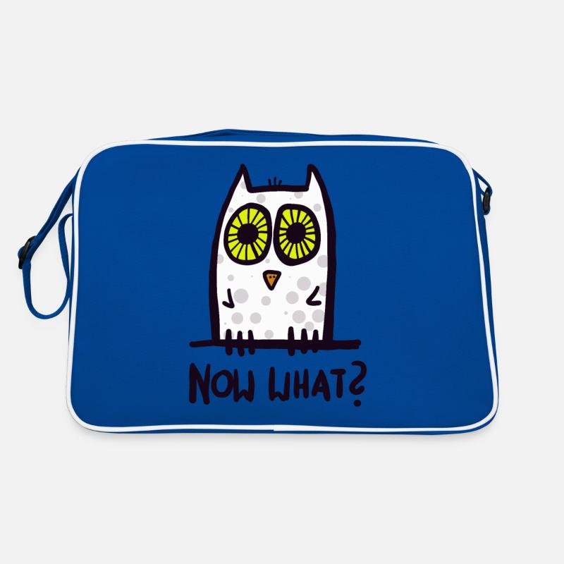 now what? lustige Eule Retro Tasche