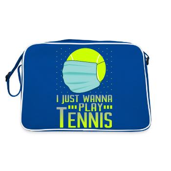 I Just Wanna Play Tennis - Unik-T-Shirts - Sac Retro - bleu/blanc - Dos