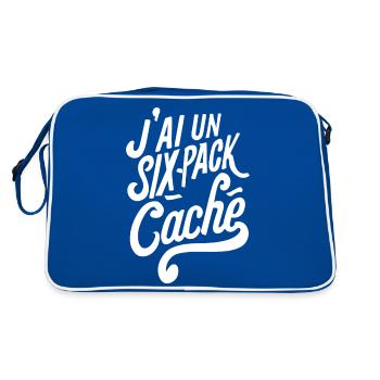 J'ai un six-pack caché - Sac Retro - bleu/blanc - Dos