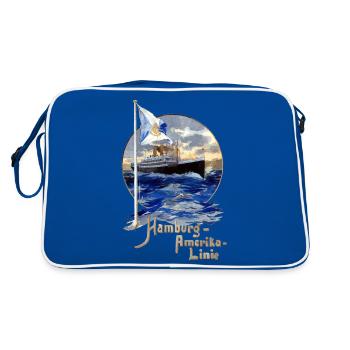 Bateau à vapeur de la ligne Hambourg-Amérique - Sac Retro - bleu/blanc - Dos