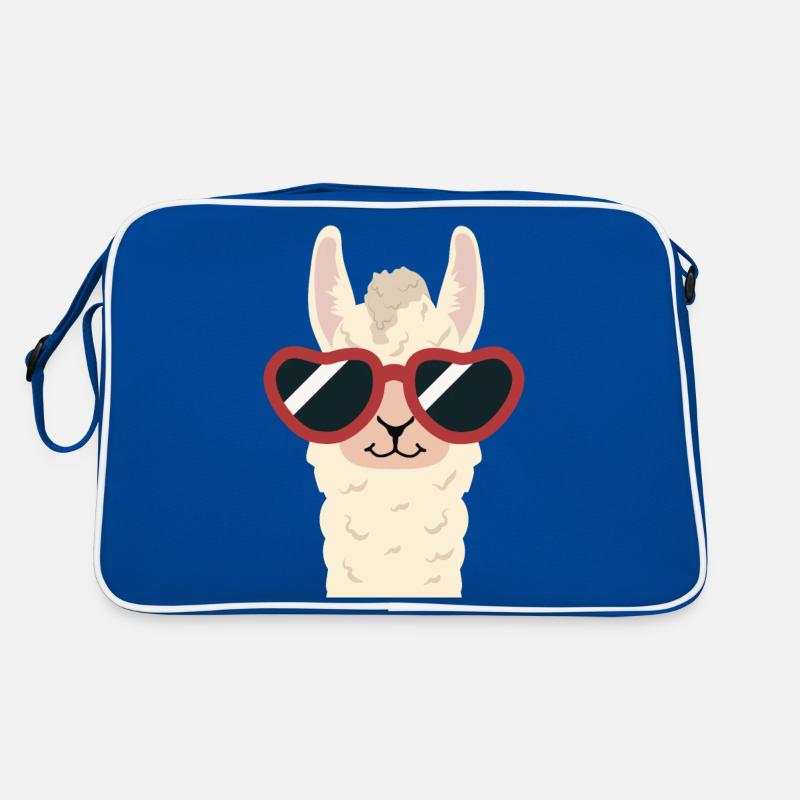 Lamas 4 Ever - llama carl - Retro Tasche - Blau/Weiß