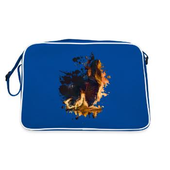 Feuer - Retro Tasche - Blau/Weiß - Hinten