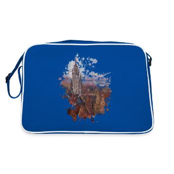 Stadt - Retro Tasche - Blau/Weiß - Hinten