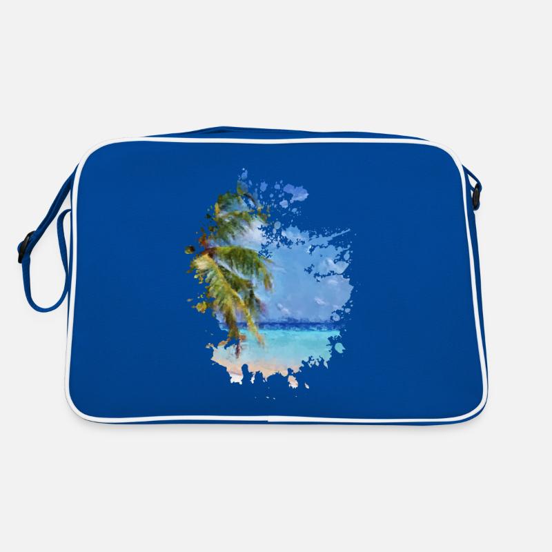 Strand - Retro Tasche - Blau/Weiß