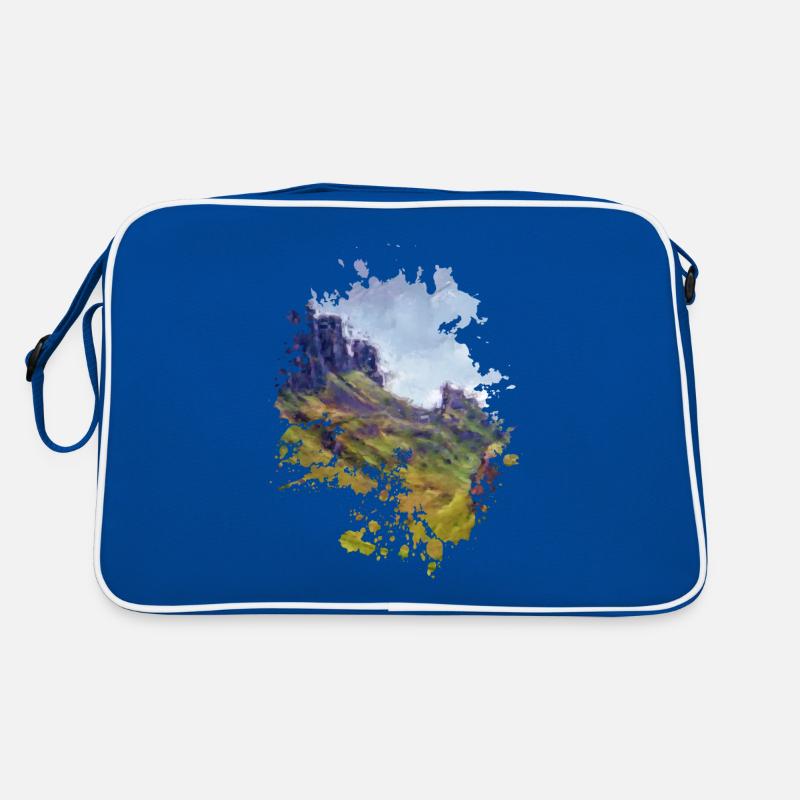 Berge - Retro Tasche - Blau/Weiß