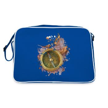 Kompass - Retro Tasche - Blau/Weiß - Hinten