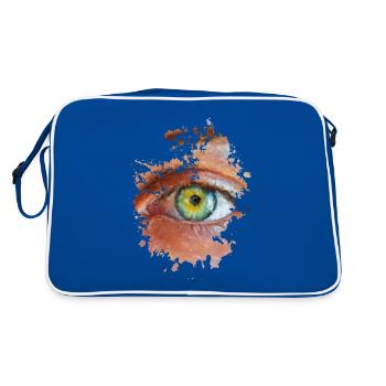 Auge - Retro Tasche - Blau/Weiß - Hinten