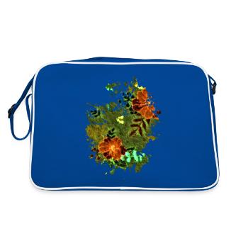 Flower Smash - Retro Tasche - Blau/Weiß - Hinten