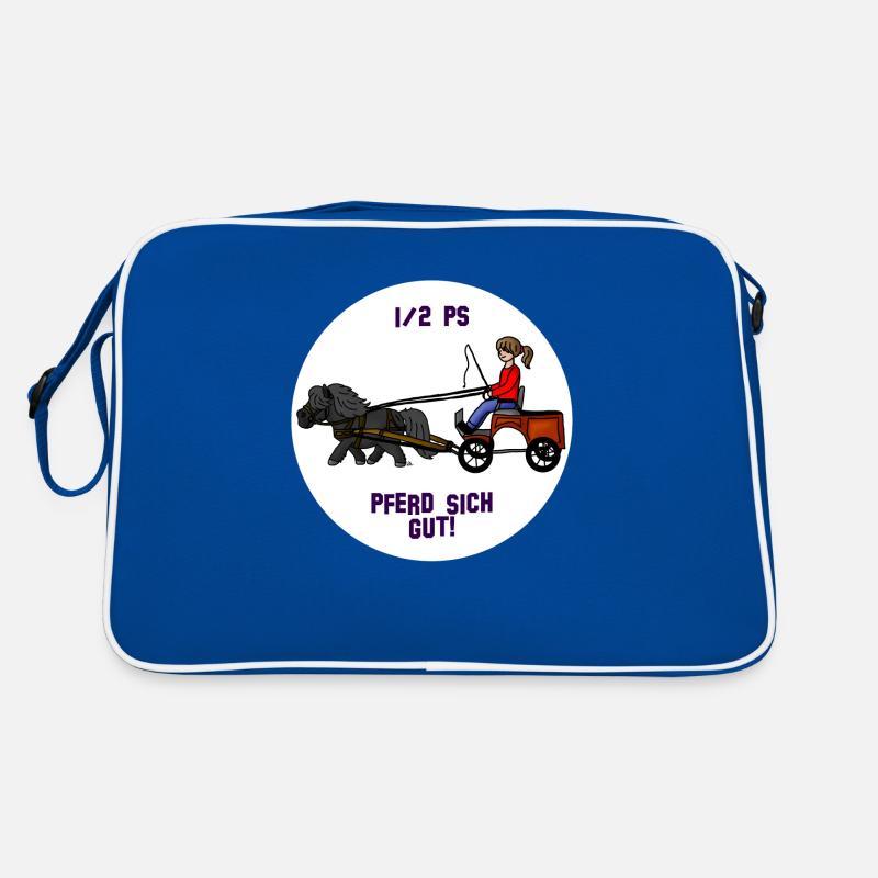 Pferd sich gut - Retro Tasche - Blau/Weiß