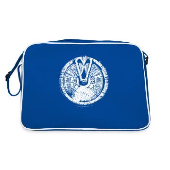 Maschinentelegraph (white oldstyle) - Retro Bag - blue/white - Back