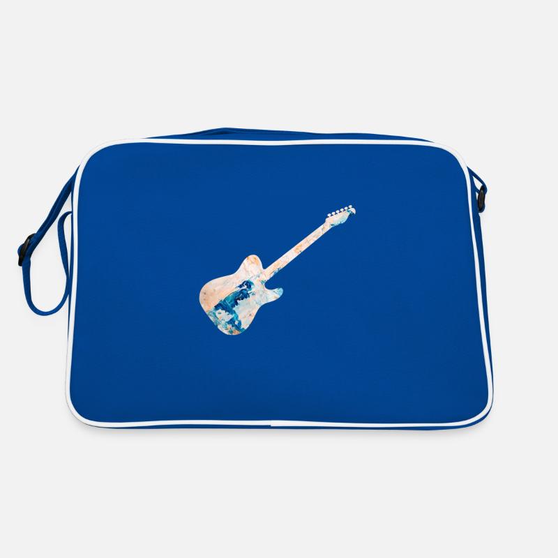 E-Gitarre - Retro Tasche - Blau/Weiß