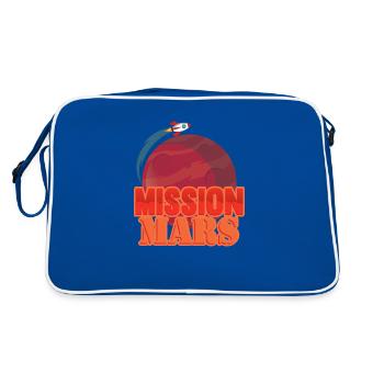 Mars Mission - Retro Tasche - Blau/Weiß - Hinten