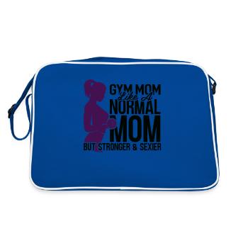 Fitness shirt fitness trainer fitness gift - Retro Bag - blue/white - Back