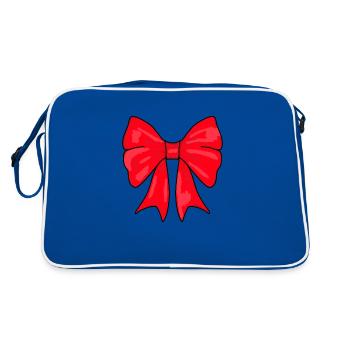 Bow gift hair bow Red hair bow - Retro Bag - blue/white - Back