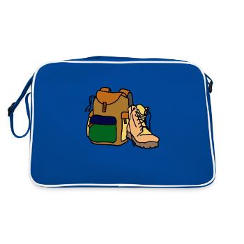 Wanderer /Trail / Trek - Retro Tasche - Blau/Weiß - Hinten
