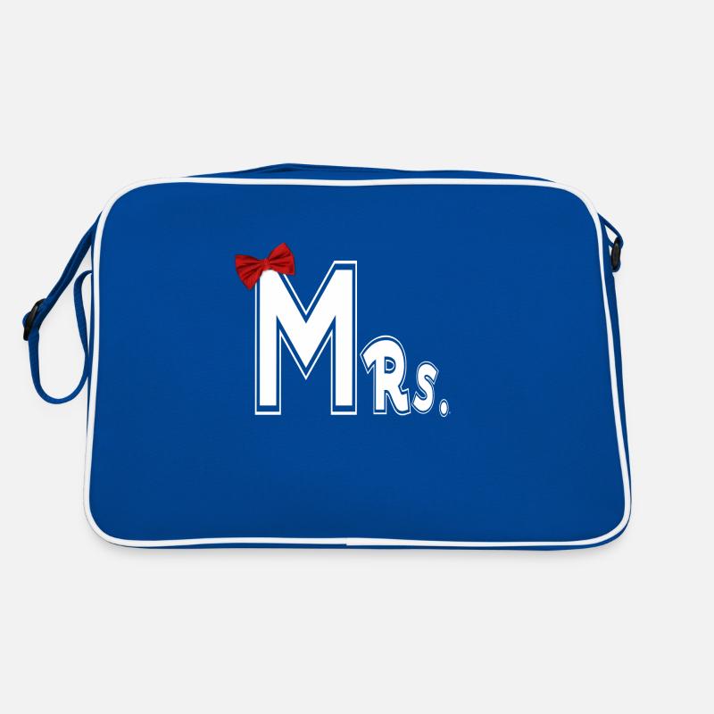 Mr and Mrs - Retro Tasche - Blau/Weiß