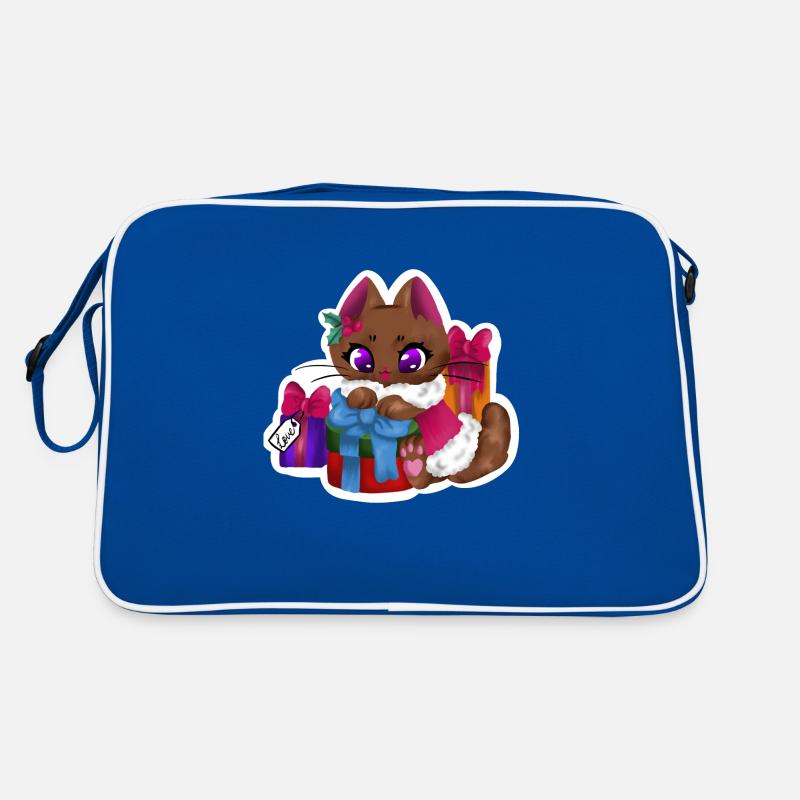 Present Cat🎁🐱 - Retro Tasche - Blau/Weiß
