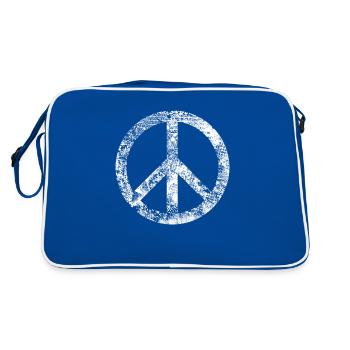 Peace Sign Pacifist Peace Graffiti Grunge Used - Retro Bag - blue/white - Back