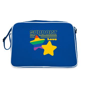 Support love - Retro Bag - blue/white - Back