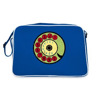Colorful Dial Vintage Retro Phone Nostalgia - Retro Bag - blue/white - Back