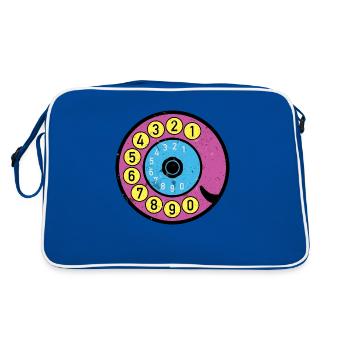 Colorful Dial Vintage Retro Phone Nostalgia - Retro Bag - blue/white - Back