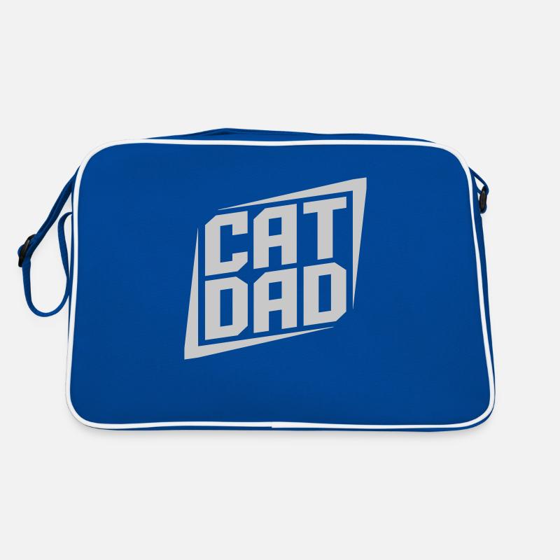 Cat Dad Logo Design - Retro Tasche - Blau/Weiß