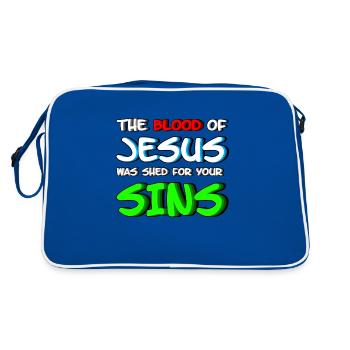 Shed 4 Your Sins - Jesus Saves - Retro Bag - blue/white - Back