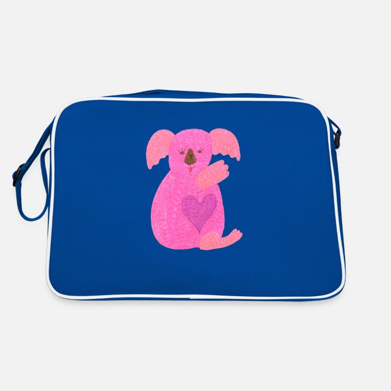 Cute pink koala - Retro Bag - blue/white