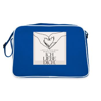 Deine Macken sind das beste an dir - meine liebe - Retro Tasche - Blau/Weiß - Hinten