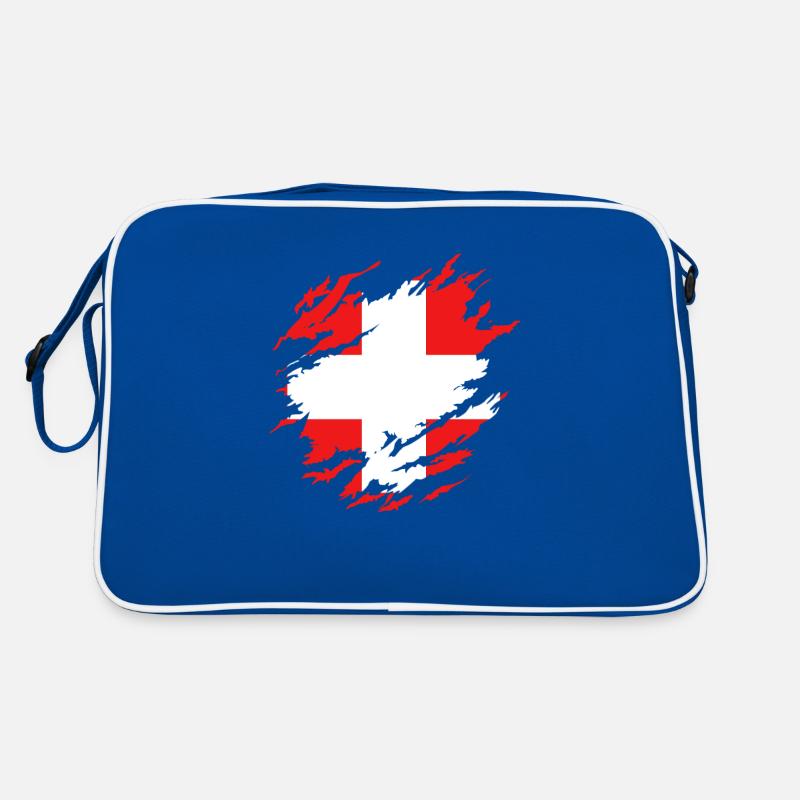 Schweizer Flagge unter Zerrissen Retro Tasche