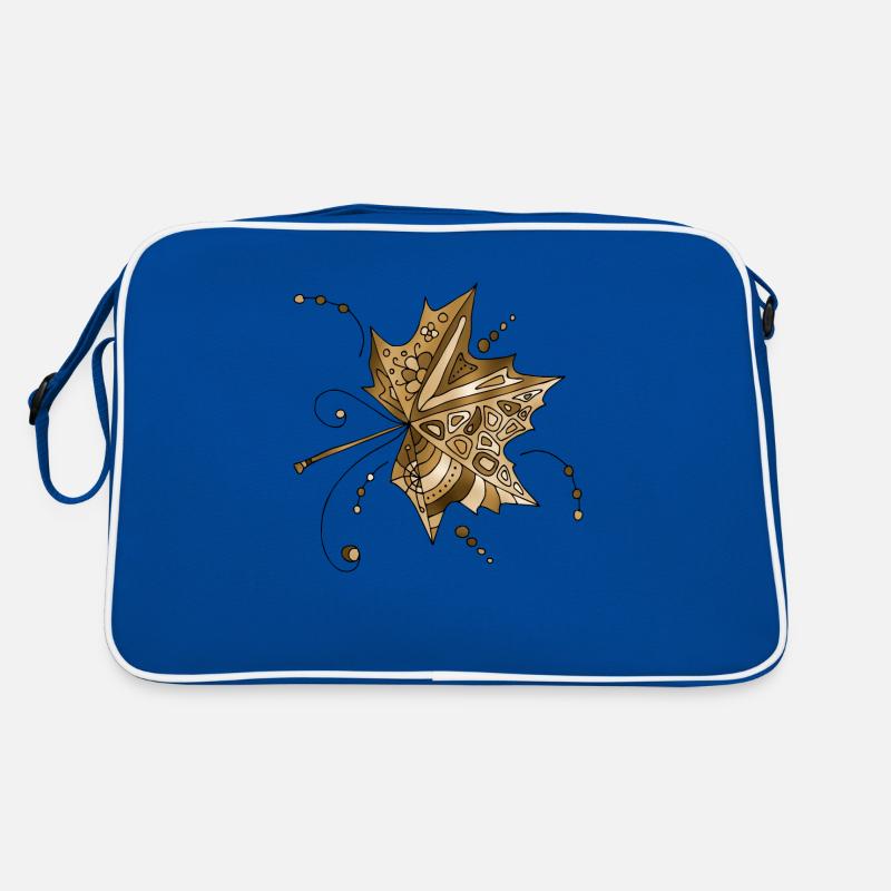 Blatt - Retro Tasche - Blau/Weiß