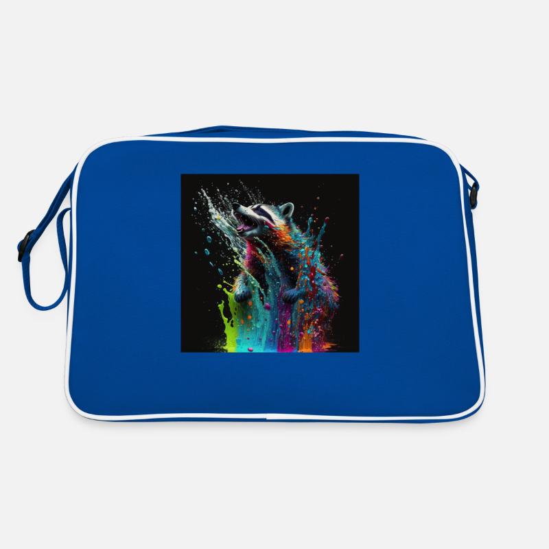 Raton laveur coloré, design unique Sac Retro