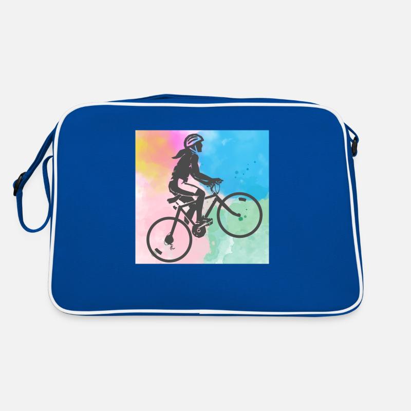 FAHRRAD - RADFAHREN - Retro Tasche - Blau/Weiß
