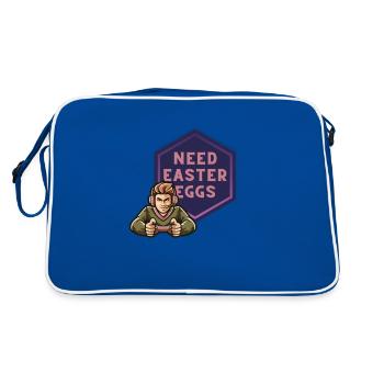 Need Easter Eggs - Retro Tasche - Blau/Weiß - Hinten