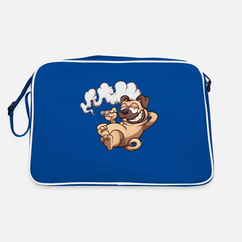 Mops raucht einen Joint Retro Tasche