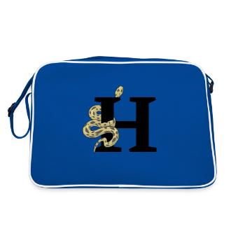 Letter h snake - Retro Bag - blue/white - Back