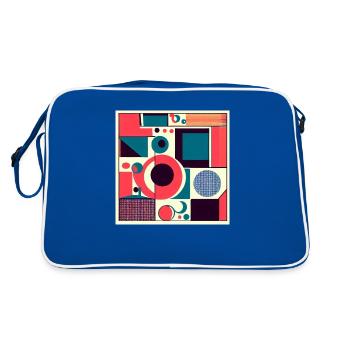 Squares, rectangles, circles in Pop Art style - Retro Bag - blue/white - Back