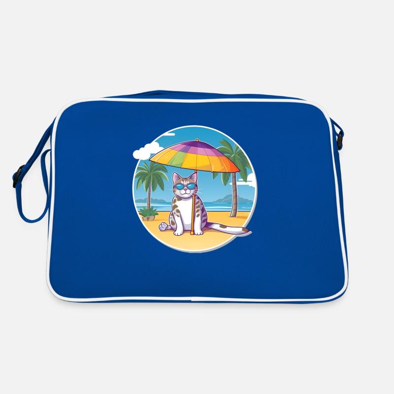 Beach cat - Retro Bag - blue/white