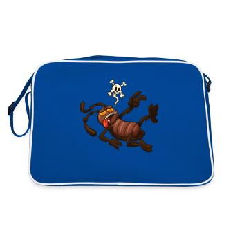 Dead Cartoon Cockroach - Retro Bag - blue/white - Back